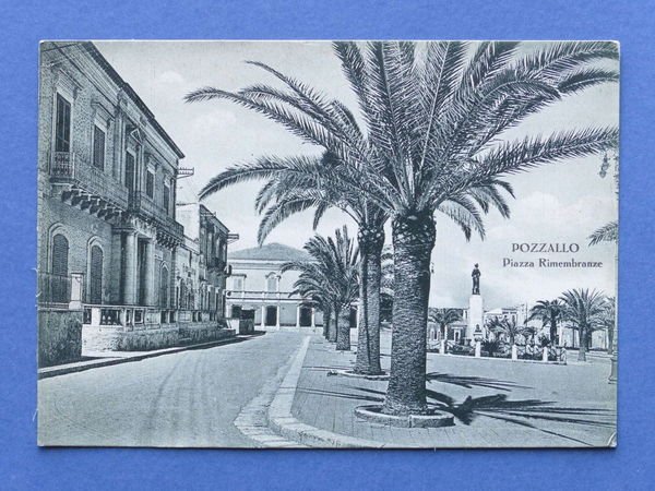 Cartolina Pozzallo - Piazza Rimembranze - 1954.
