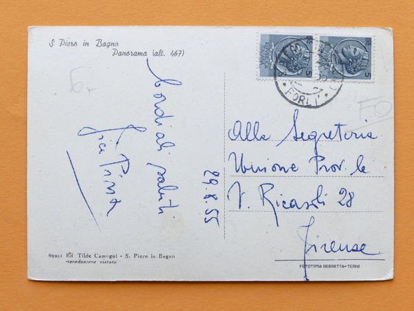 Cartolina S. Piero in Bagno - Panorama - 1955.