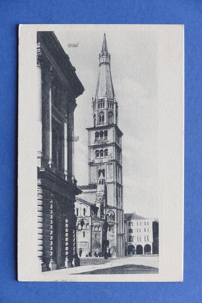 Cartolina Modena - Torre Ghirlandina - 1936.