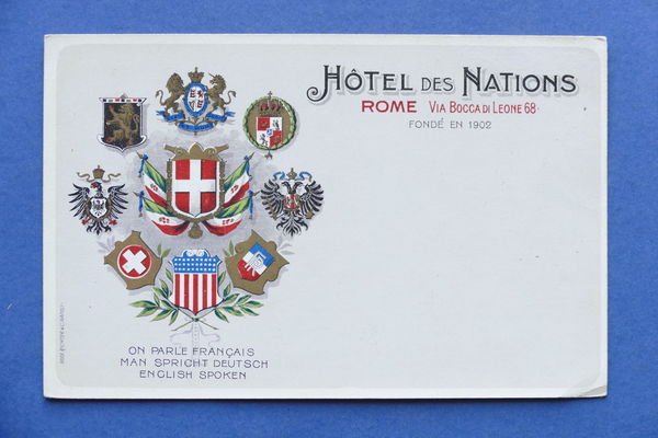 Cartolina Pubblicitaria - Hotel des Nations - Roma - 1905 …