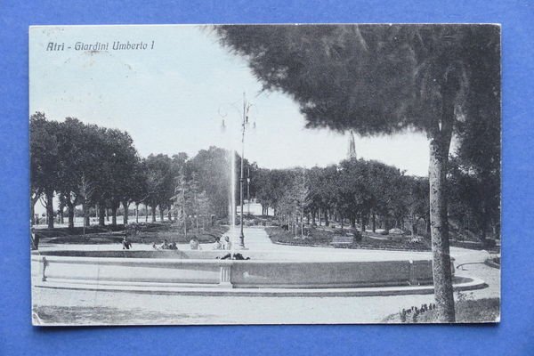Cartolina Atri - Giardini Umberto I - 1932.