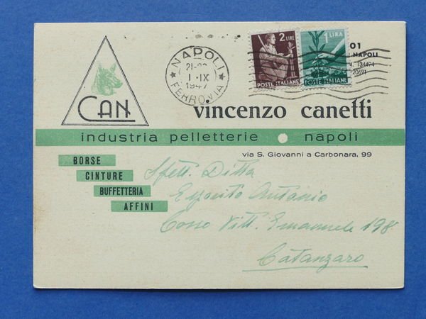 Cartolina Pubblicitaria - Industria Pelletterie Vincenzo Canetti - Napoli - … | Immagine principale
