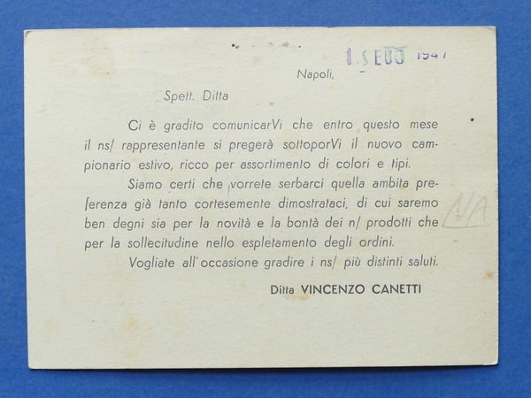 Cartolina Pubblicitaria - Industria Pelletterie Vincenzo Canetti - Napoli - … | Immagine Gallery 2