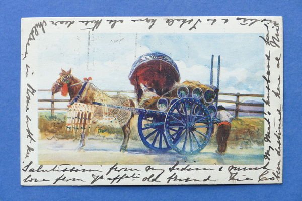 Cartolina Costumi - Costumi Romani - Carro a vino - …