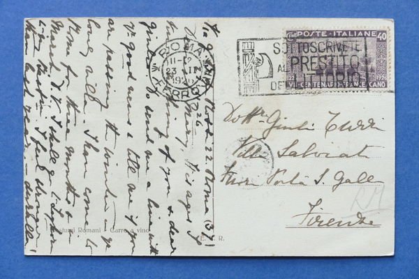 Cartolina Costumi - Costumi Romani - Carro a vino - …