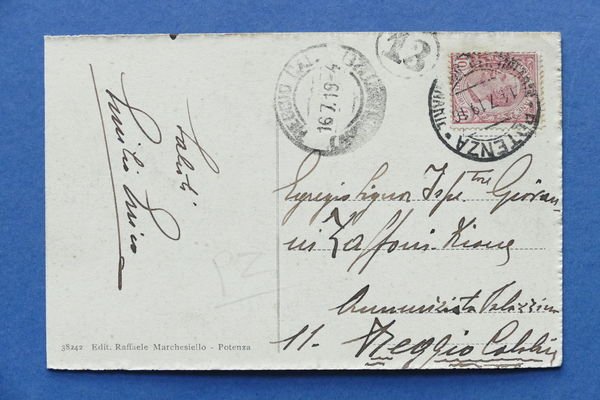 Cartolina Potenza - Palazzo del Banco di Napoli - Ingresso …