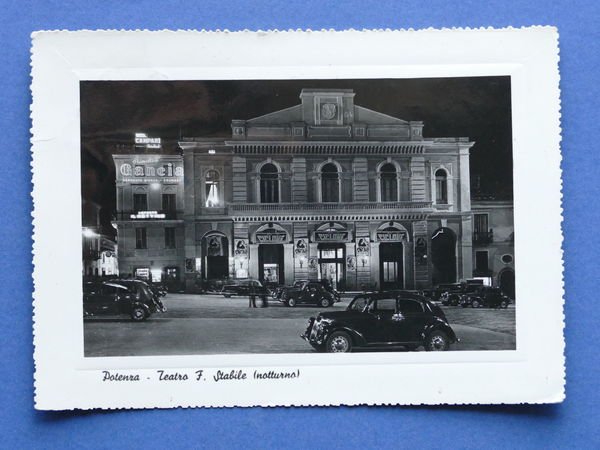 Cartolina Potenza - Teatro F. Stabile - Notturno - 1954