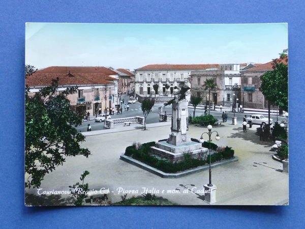 Cartolina Taurianova - Piazza Italia e Monumento ai Caduti - …