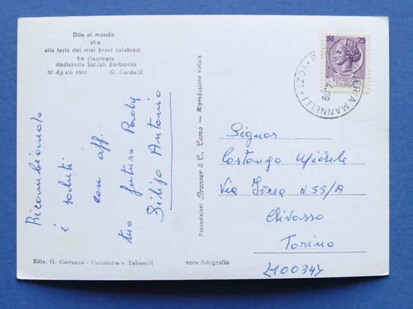 Cartolina Soveria Mannelli - Piazza dei Mille - 1969
