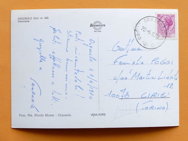 Cartolina Orgosolo - Panorama 1970