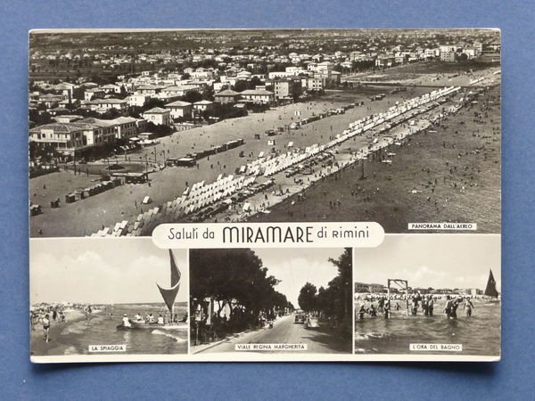 Cartolina Miramare di Rimini - Varie vedute - 1960 ca.