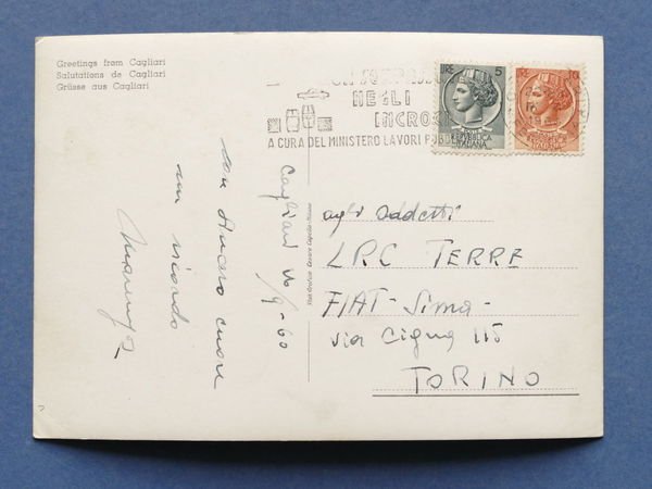 Cartolina Cagliari - Varie vedute - 1960