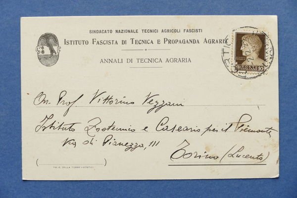 Cartolina Pubblicitaria - Annali di Tecnica Agraria - 1936 | Immagine Gallery 2