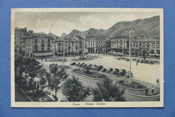 Cartolina Como - Piazza Cavour - 1948
