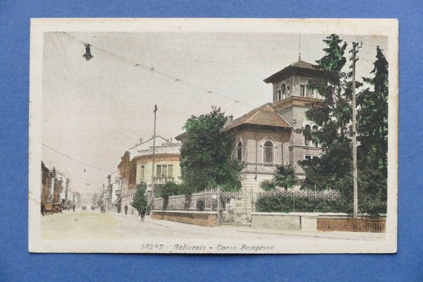Cartolina Gallarate - Corso Sempione - 1920 ca. | Immagine principale