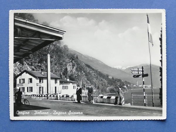 Cartolina Cannobio - Confine Italiano - Dogana Svizzera - 1952