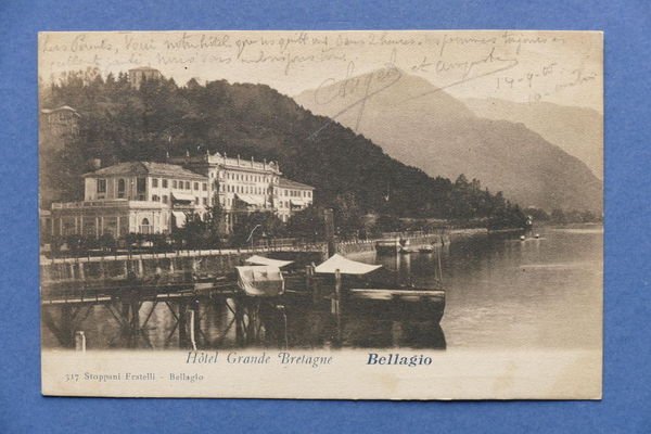 Cartolina Bellagio - Hotel Grande Bretagne - 1905
