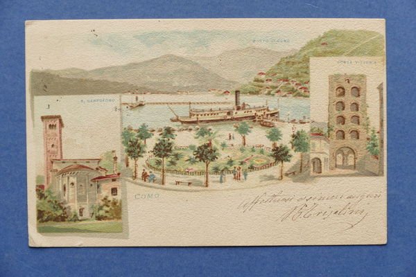 Cartolina Como - S. Carpoforo - Porto di Como - …
