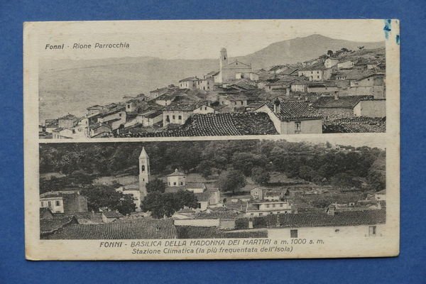 Cartolina Fonni - Basilica della Madonna dei Martiri - Rione …
