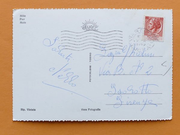 Cartolina Viareggio - Molo - 1955.