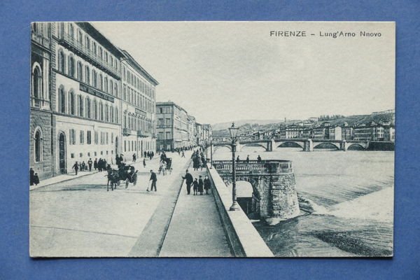 Cartolina Firenze - Lung'Arno Nuovo - 1920.