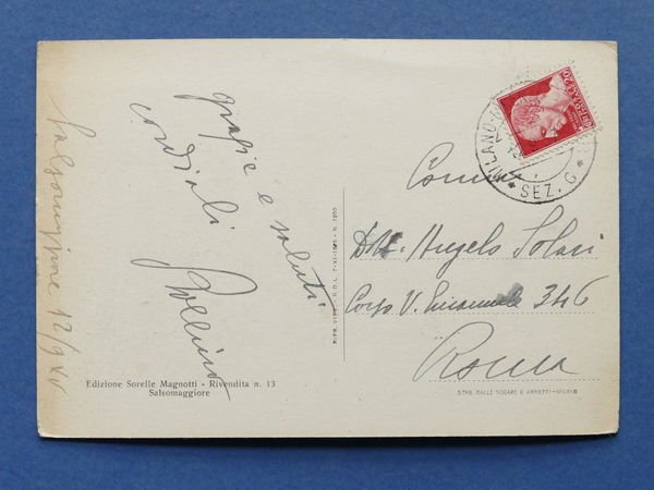 Cartolina Salsomaggiore - Pensione Bertazzoni - 1937