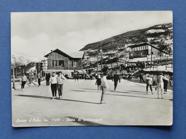 Cartolina Sauze d'Oulx - Pista di Pattinaggio - 1963 ca.