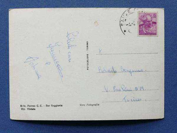 Cartolina Sauze d'Oulx - Pista di Pattinaggio - 1963 ca.