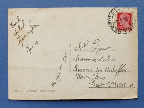 Cartolina Reggio Calabria - Piazza de Nava - 1940