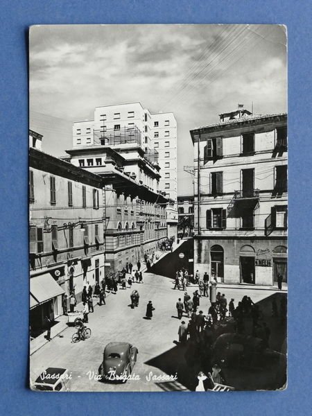 Cartolina Sassari - Via Brigata Sassari - 1954.