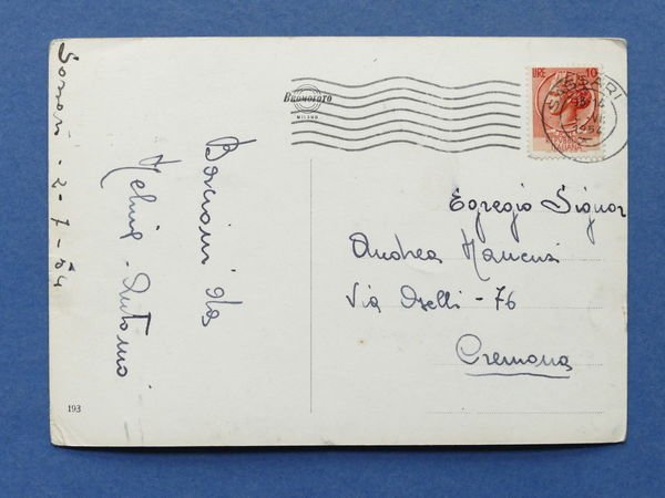 Cartolina Sassari - Via Brigata Sassari - 1954.