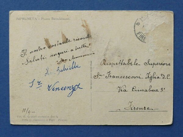Cartolina Impruneta - Piazza Buondelmonti - 1940 ca..