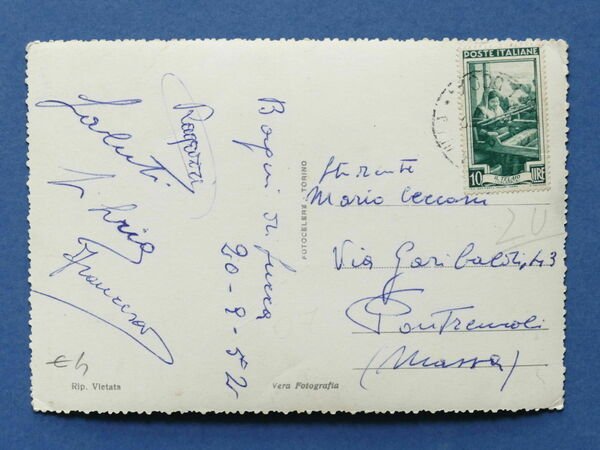 Cartolina Bagni di Lucca - Terme - 1952.