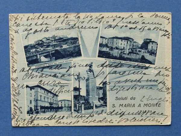 Cartolina S. Maria a Monte - Varie vedute - 1950.
