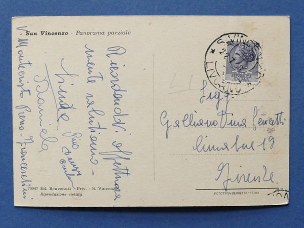 Cartolina San Vincenzo - Panorama parziale - 1958