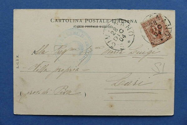 Cartolina S. Gimignano - Porta delle Fonti - 1904.