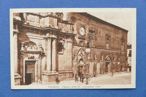 Cartolina Sulmona - Palazzo della SS. Annunziata - 1915 ca..