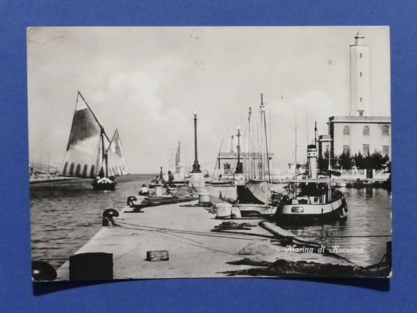 Cartolina Marina di Ravenna - Molo con barche - 1959 | Immagine principale