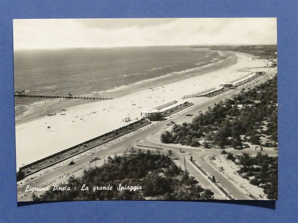 Cartolina Lignano - Pineta - La Grande Spiaggia - 1962 …