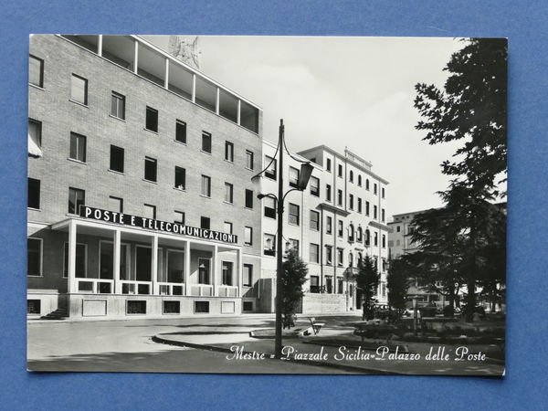 Cartolina Mestre - Piazzale Sicilia - Palazzo delle Poste - …