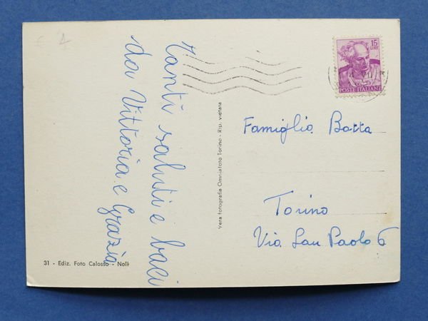 Cartolina Noli - Istituto Madri Pie - 1962