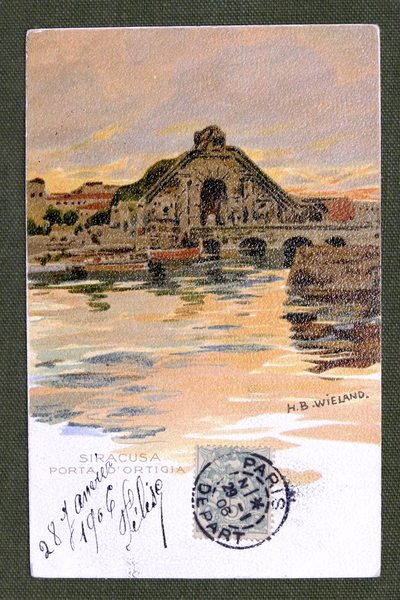 Cartolina Siracusa - Porta d'Ortigia - 1906