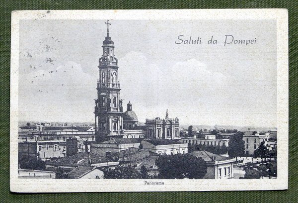 Cartolina Saluti da Pompei - Panorama - 1954