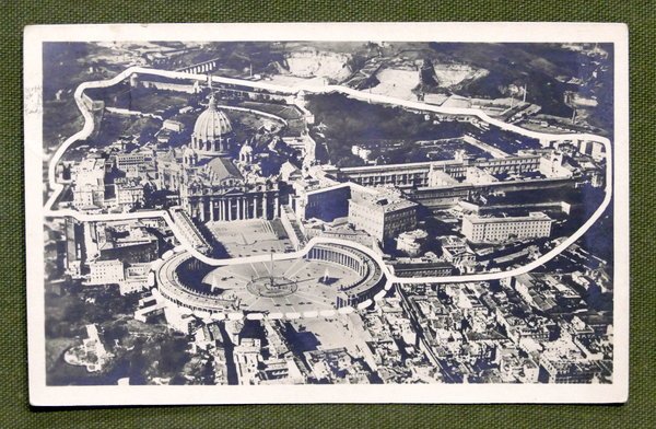 Cartolina Stato della Ciità Vaticana visto dall'alto - 1929