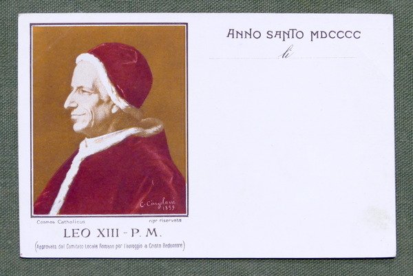 Cartolina Commemorativa - Anno Santo 1900 - Papa - Leo …