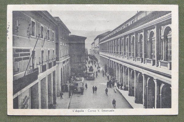 Cartolina L'Aquila - Corso Vittorio Emanuele - 1951