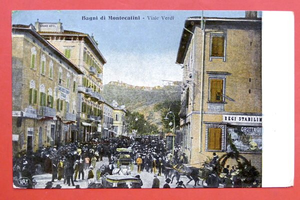 Cartolina Bagni di Montecatini - Viale Verdi - 1917