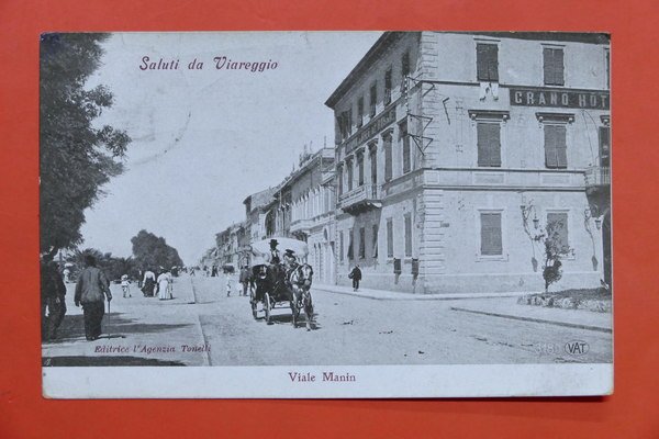 Cartolina Viareggio - Viale Manin - 1911