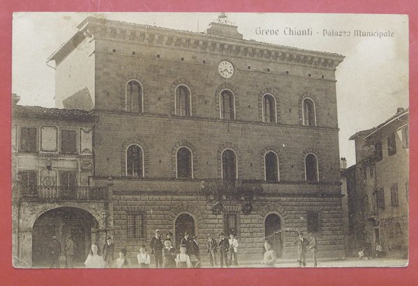 Cartolina Greve in Chianti - Piazza Municipale - 1944
