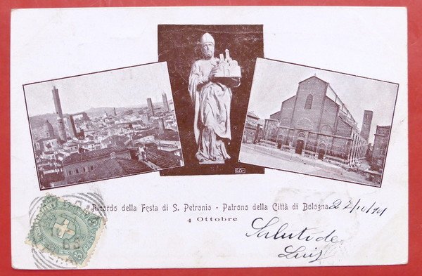 Cartolina Commemorativa - Ricordo Festa S. Petronio Patrono di Bologna …